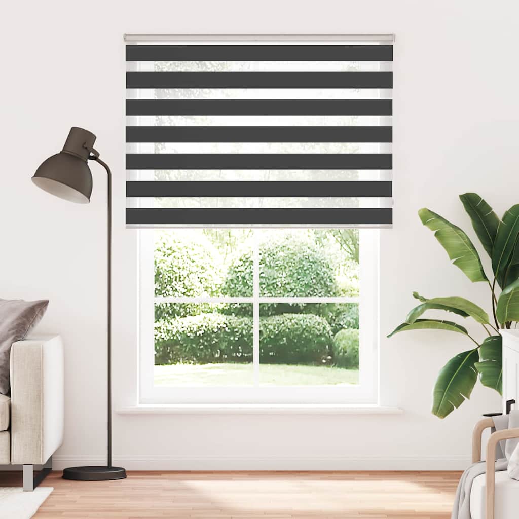 VidaXL Zebra-Rollo 165x200 cm Stoffbreite 160,9 cm Schwarz
