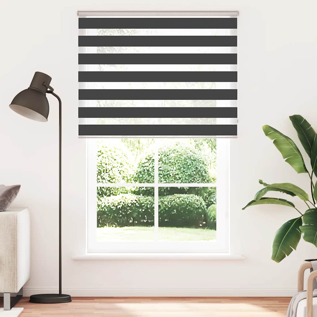 VidaXL Zebra-Rollo 140x230 cm Stoffbreite 135,9 cm Schwarz