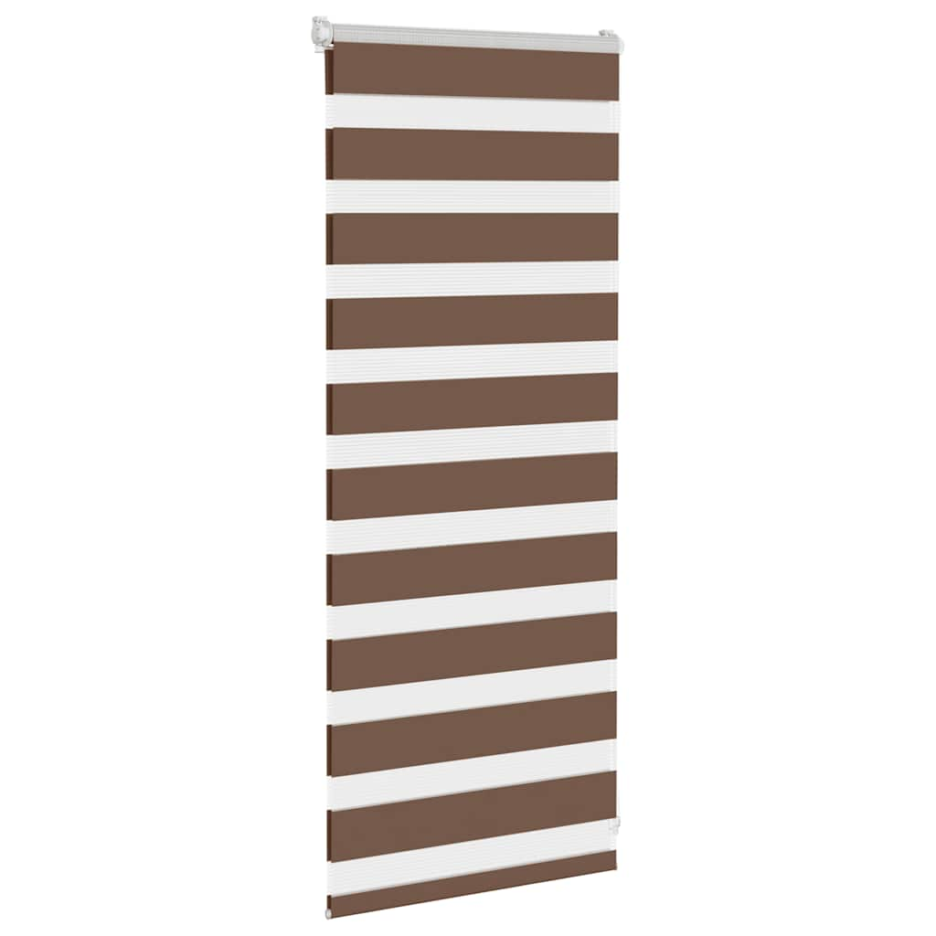 Vidaxl Zebra Roller Blind 55x100 cm Stofbredde 50,9 cm polyesterbrun