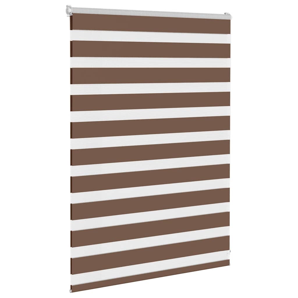 Vidaxl Zebra Roller Blind 105x100 cm de ancho de polvo de 100,9 cm de poliéster marrón