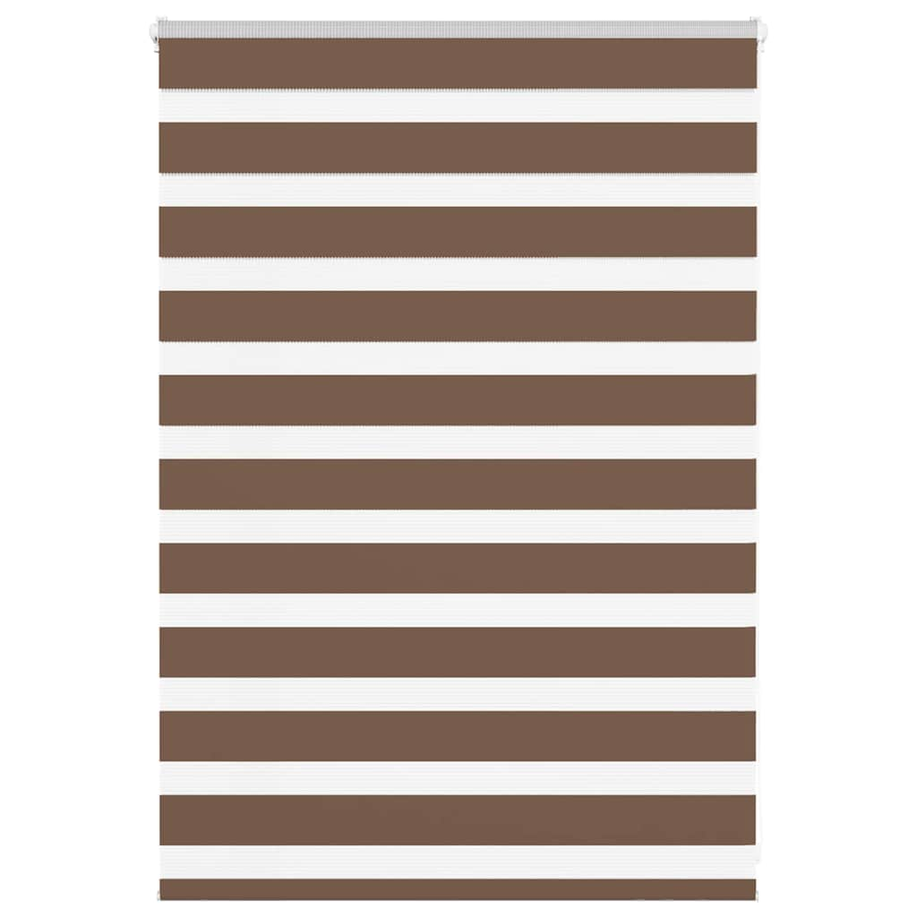 Vidaxl Zebra Roller Blind 115x100 cm Støvbredde 110,9 cm Polyester Brown