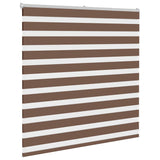 Vidaxl Zebra Roller Blind 140x100 cm Støvbredde 135,9 cm polyesterbrun