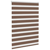 Vidaxl Zebra Roller Blind 105x150 cm Larghezza polvere 100,9 cm in poliestere marrone