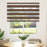 Vidaxl Zebra Roller Blind 120x150 cm Støvbredde 115,9 cm Polyesterbrun