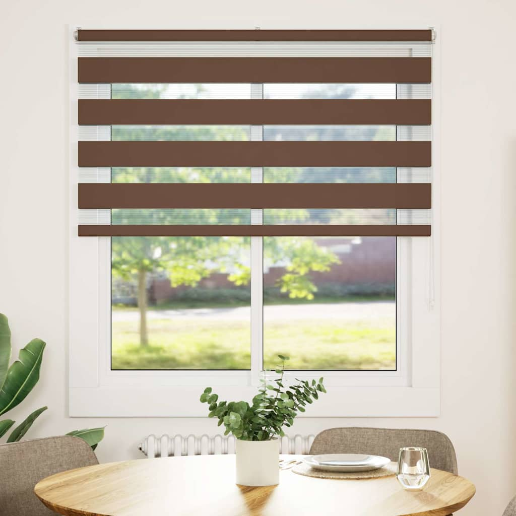 Vidaxl Zebra Roller Blind 125x150 cm Stoffbredde 120,9 cm Polyesterbrun