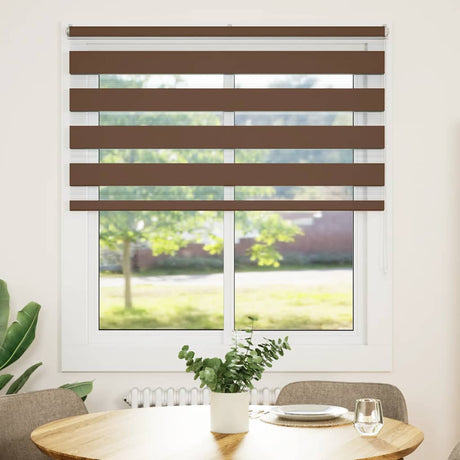 VidaXL Zebra-Rollo 135x150 cm Stoffbreite 130,9 cm Polyester braun