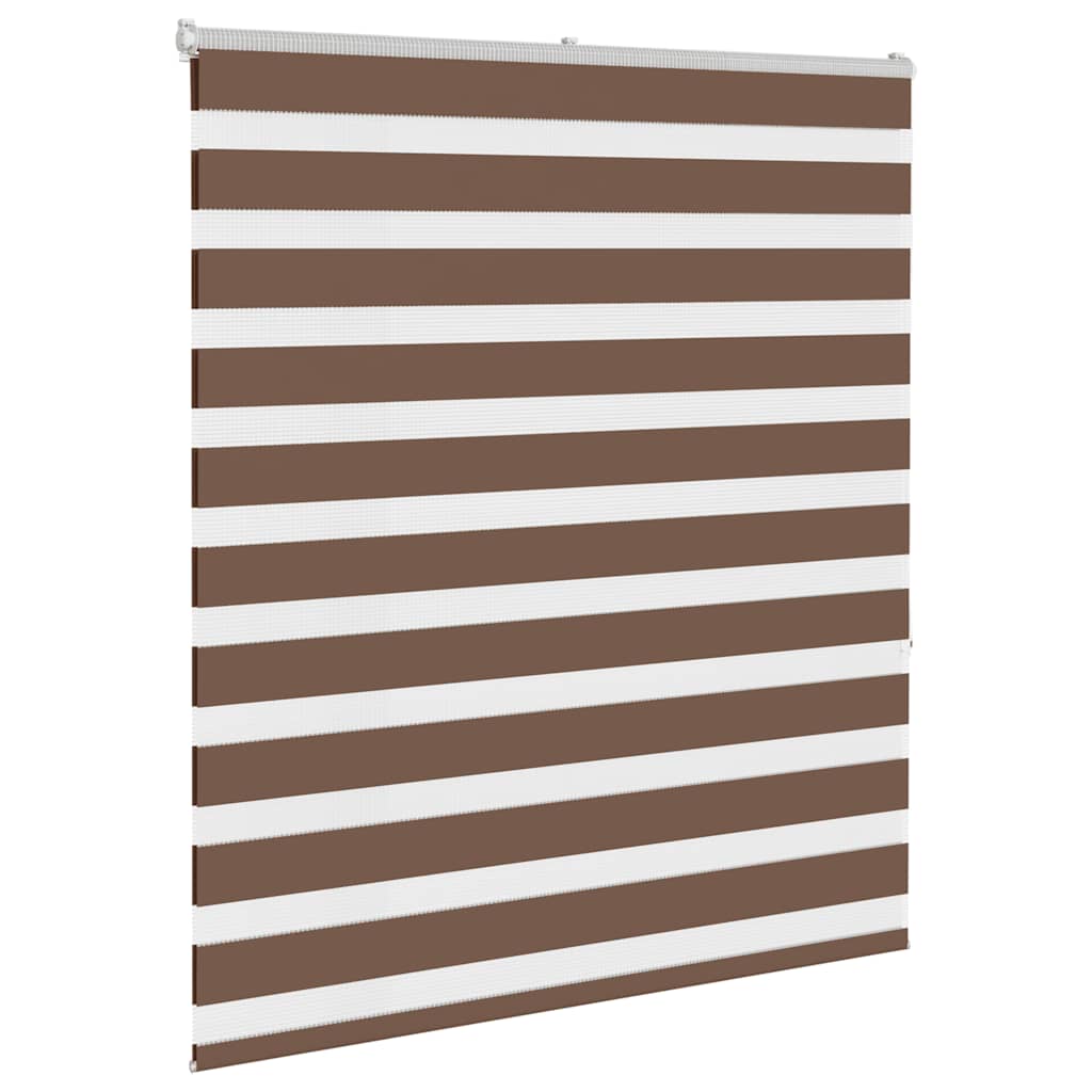 Vidaxl Zebra Roller Blind 135x150 cm Szerokość pyłu 130,9 cm poliestrowa brąz