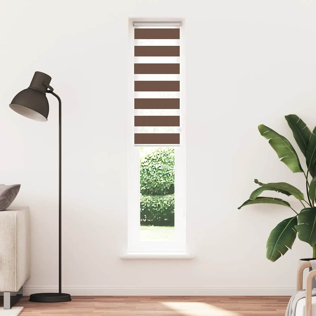 Vidaxl Zebra roller blind 40x200 cm dust width 35.9 cm Polyester Brown