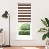 Vidaxl Zebra Roller Blind 85x200 cm ancho de polvo 80,9 cm de poliéster marrón