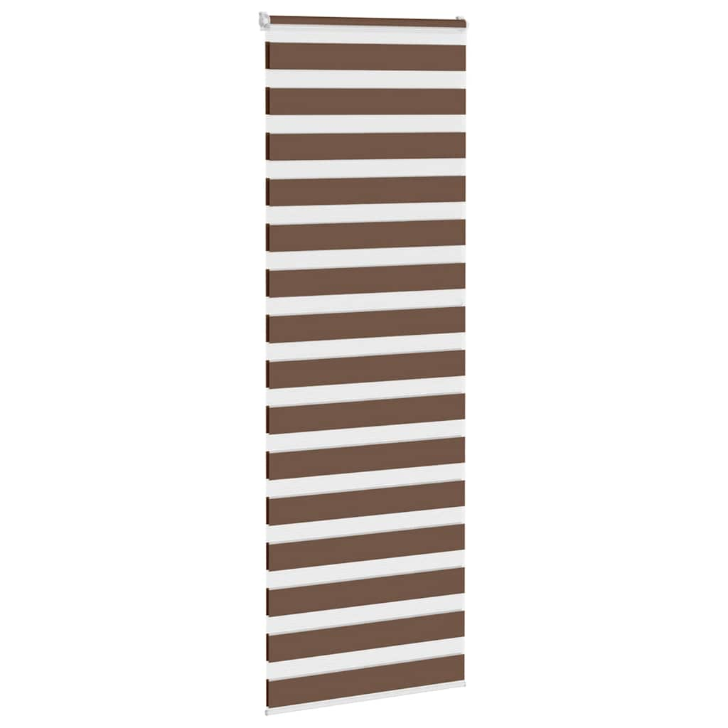 Vidaxl Zebra Roller Blind 90x200 cm ancho de polvo 85.9 cm de poliéster marrón