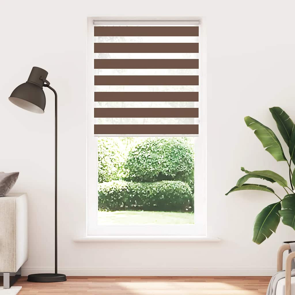 Vidaxl Zebra Roller Blind 105x200 cm šířka tkaniny 100,9 cm polyesterová hnědá