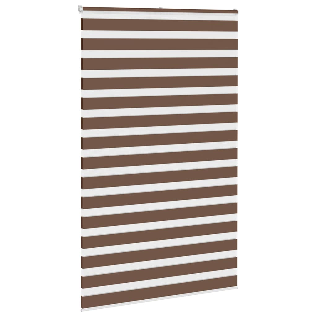 Vidaxl Zebra Roller Blind 140x200 cm ancho de polvo 135.9 cm de poliéster marrón