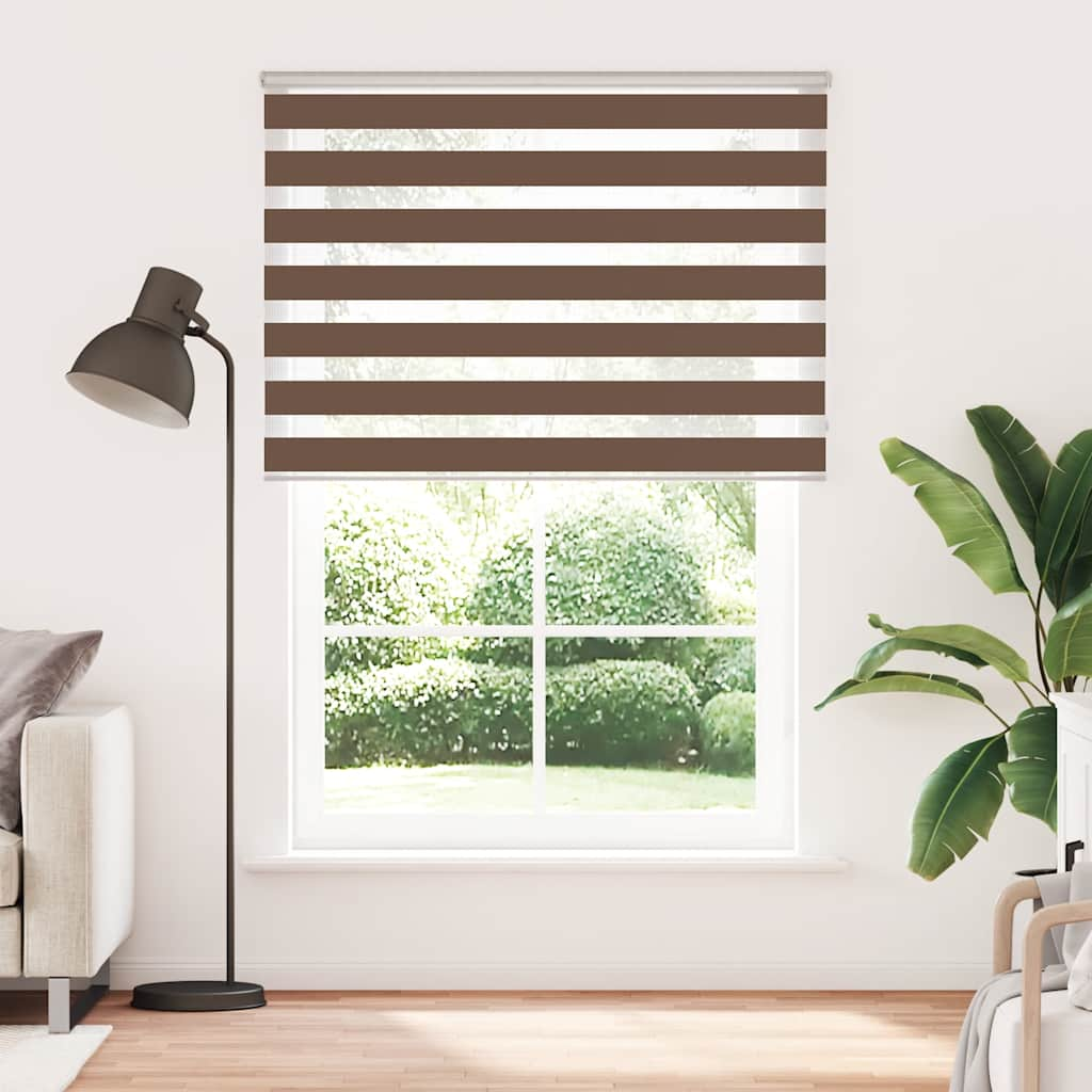 Vidaxl Zebra Roller Blind 155x200 cm Šířka prachu 150,9 cm polyesterová hnědá