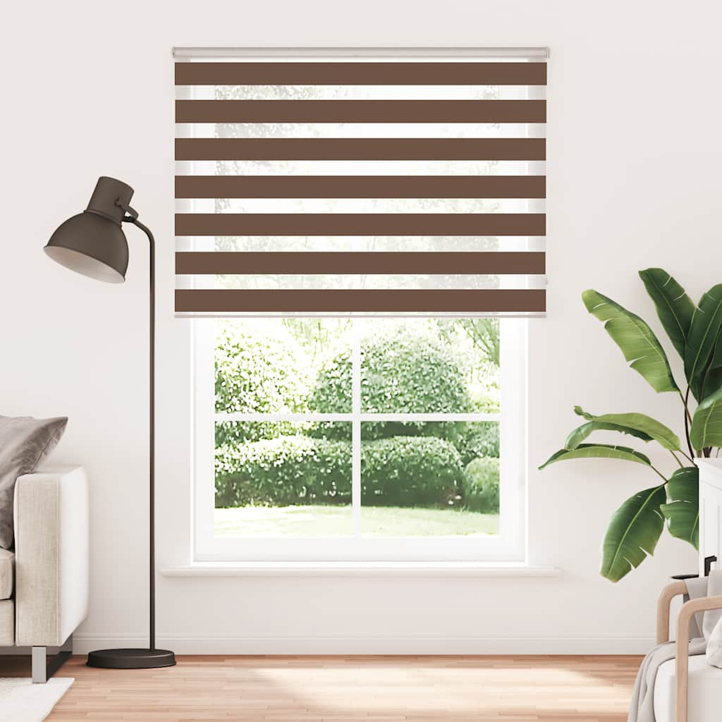 Vidaxl Zebra Roller Blind 165x200 cm šířka tkaniny 160,9 cm polyesterová hnědá