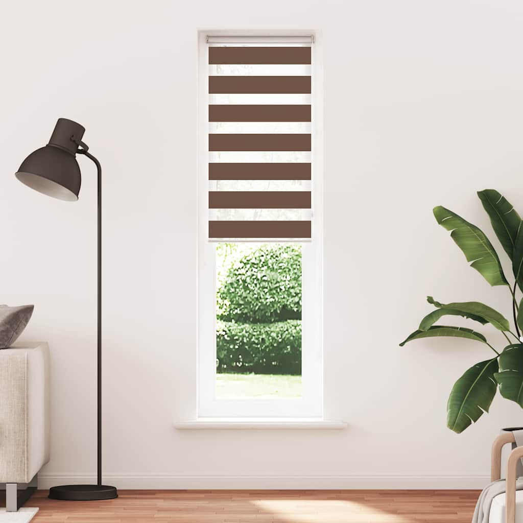 Vidaxl Zebra Roller Blind 55x230 CM Szerokość tkaniny 50,9 cm poliestrowy brąz