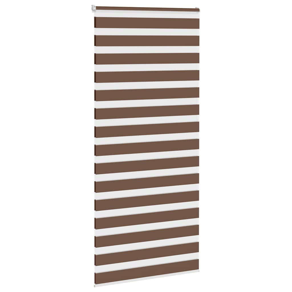 Vidaxl Zebra Roller Blind 100x230 cm de ancho de polvo 95.9 cm de poliéster marrón