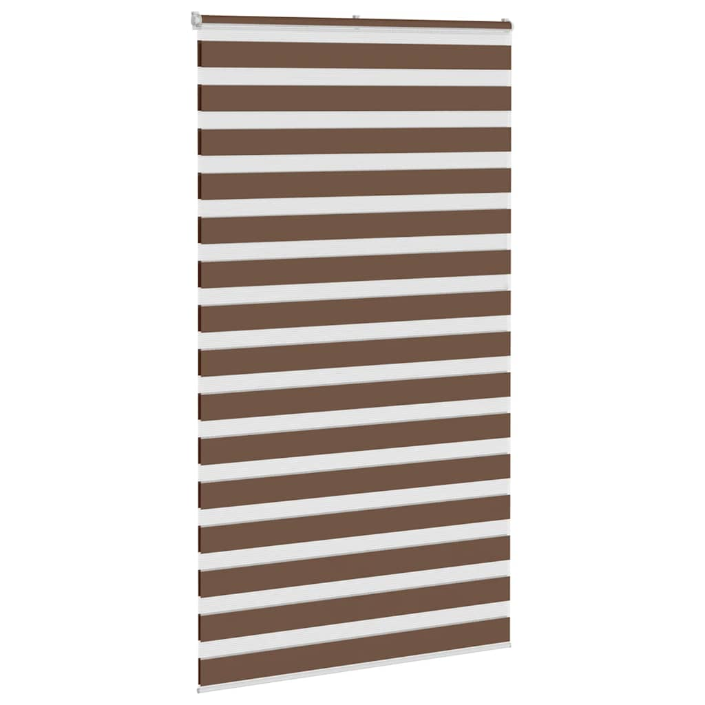 Vidaxl zebra rullo cieco 120x230 cm Larghezza tessuto 115,9 cm in poliestere marrone