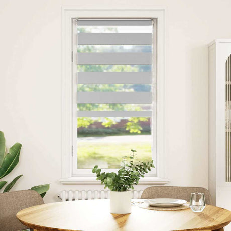 VidaXL Zebra-Rollo 55x100 cm Stoffbreite 50,9 cm Hellgrau