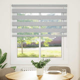 Vidaxl Zebra Roller Blind 125x100 cm Stoffbredde 120,9 cm lysegrå