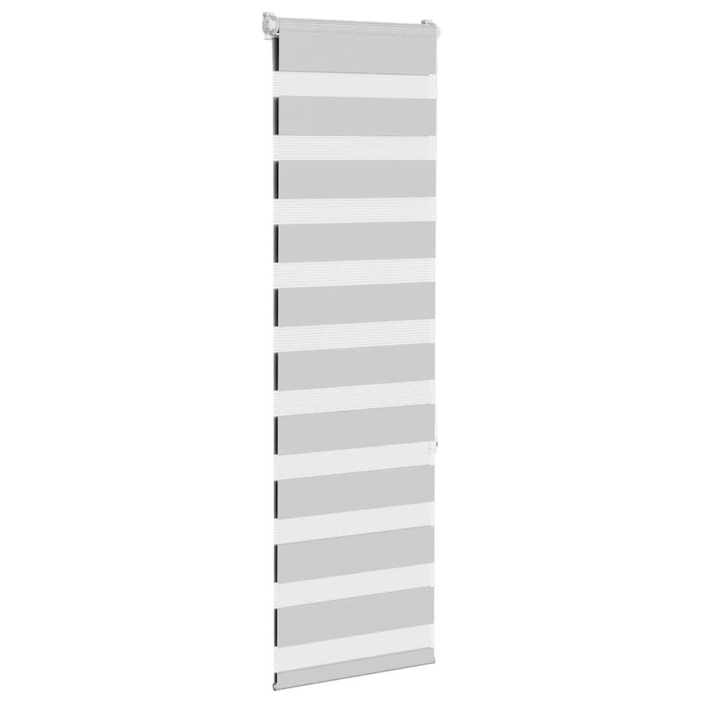 Vidaxl Zebra Roller Blind 40x150 cm ancho de polvo 35.9 cm de gris claro