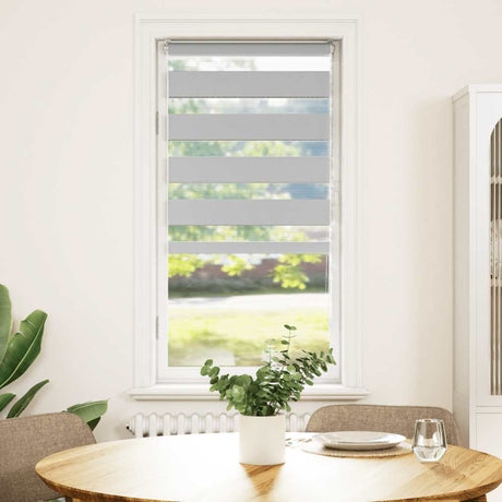 VidaXL Zebra-Rollo 55x150 cm Stoffbreite 50,9 cm Hellgrau
