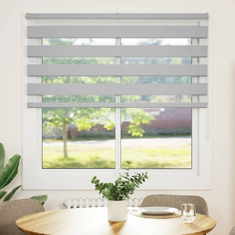 VidaXL Zebra-Rollo 140x150 cm Stoffbreite 135,9 cm Hellgrau