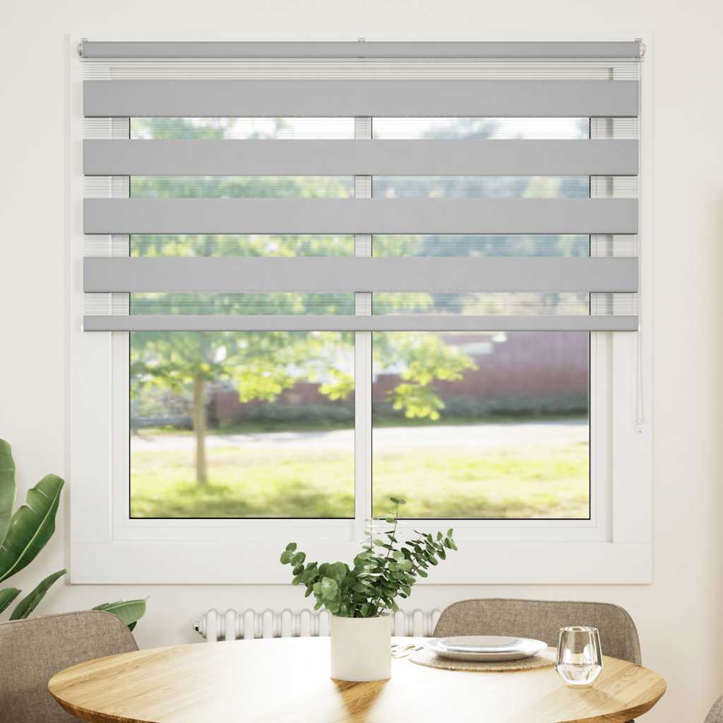 Vidaxl Zebra Roller Blind 150x150 cm Staubbreite 145,9 cm hellgrau