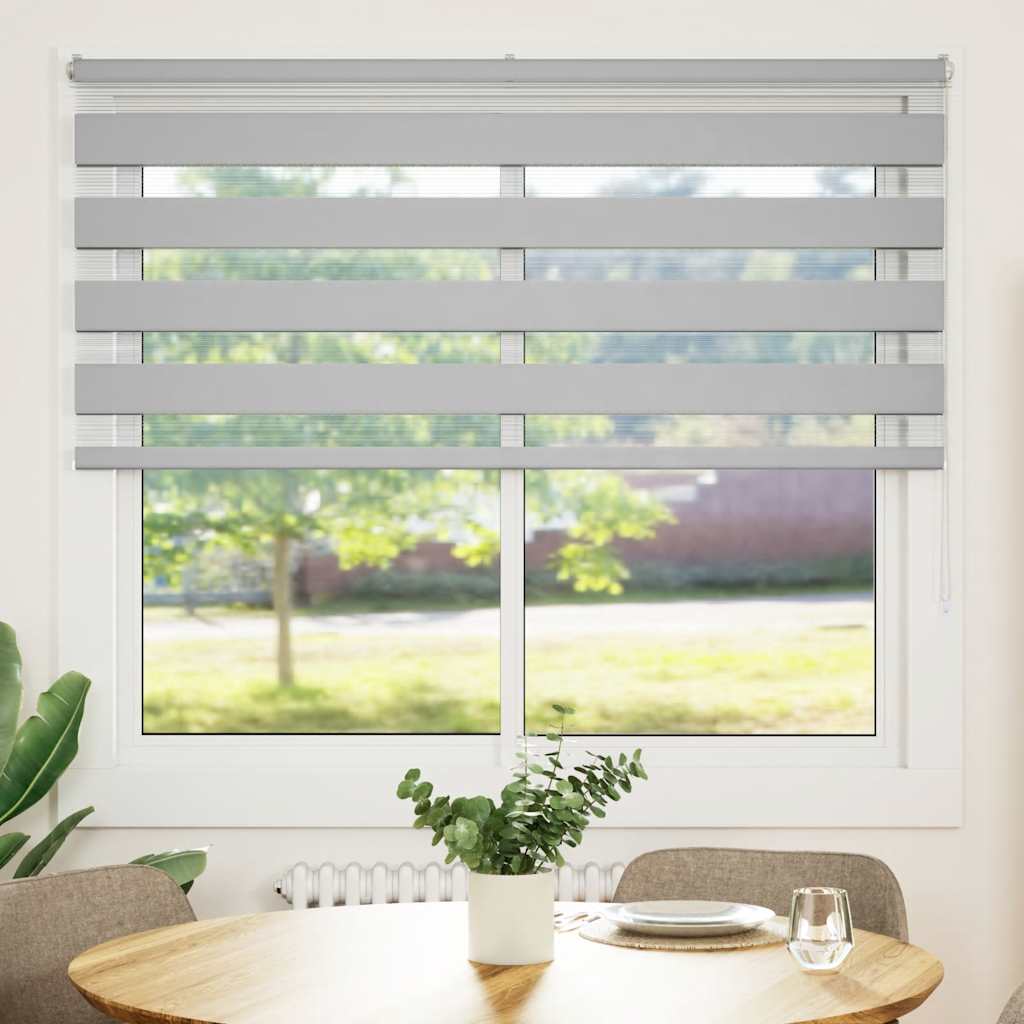 Vidaxl Zebra Roller Blind 165x150 cm Szerokość pyłu 160,9 cm jasnoszary