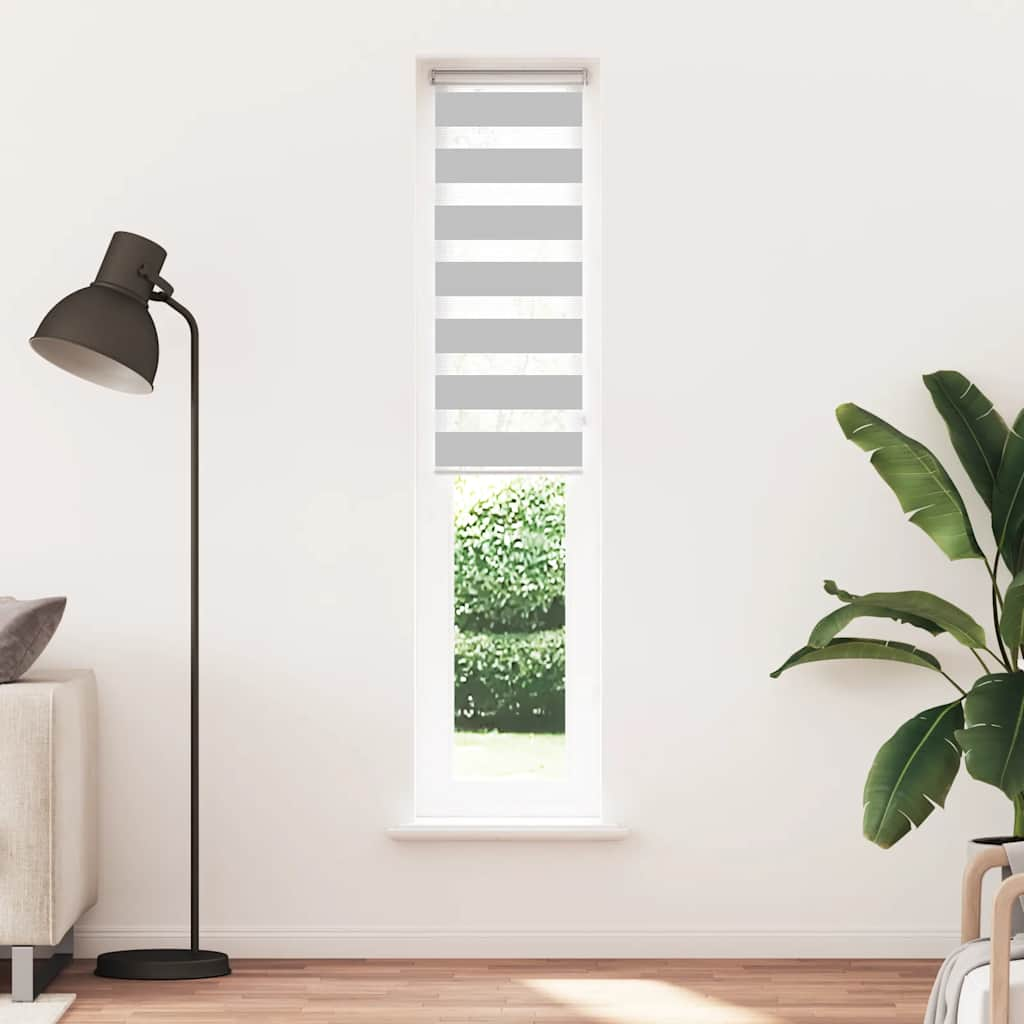 Vidaxl Zebra roller blind 40x200 cm dust width 35.9 cm light gray