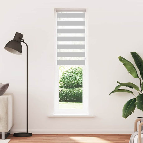 VidaXL Zebra-Rollo 55x200 cm Stoffbreite 50,9 cm Hellgrau