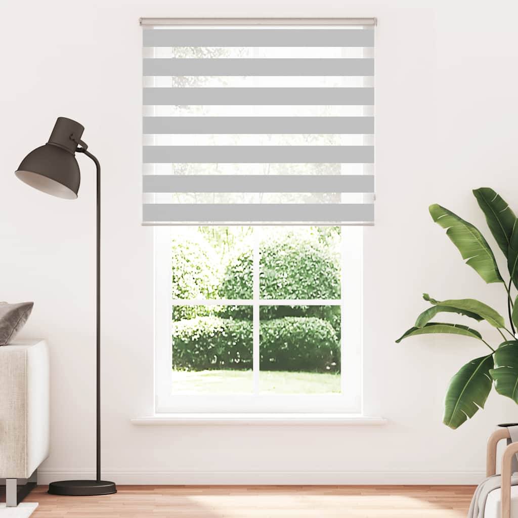 Vidaxl Zebra Roller Blind 135x200 cm Szerokość pyłu 130,9 cm jasnoszary