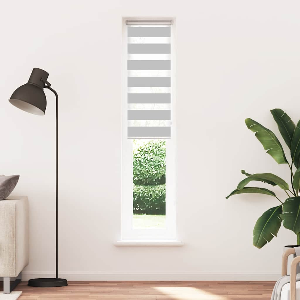 Vidaxl Zebra Roller Blind 45x230 cm Stoffbreite 40,9 cm hellgrau