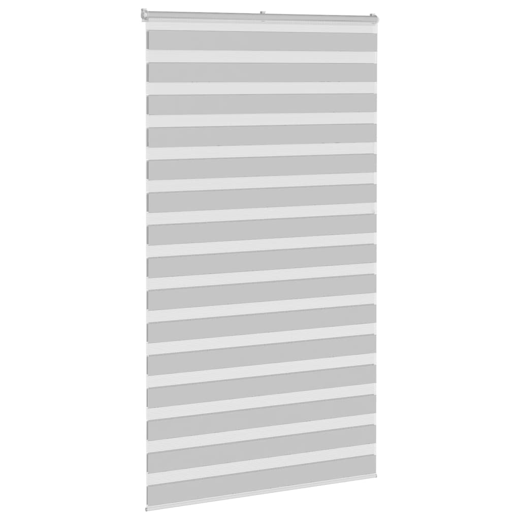 Vidaxl zebra rolgordijn 130x230 cm stofbreedte 125,9 cm lichtgrijs