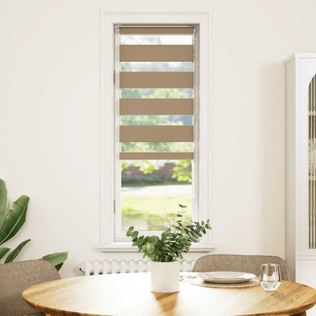 Vidaxxl Zebrarollo 50x100 cm Stoffbreite 45,9 cm Polyester Sandbraun