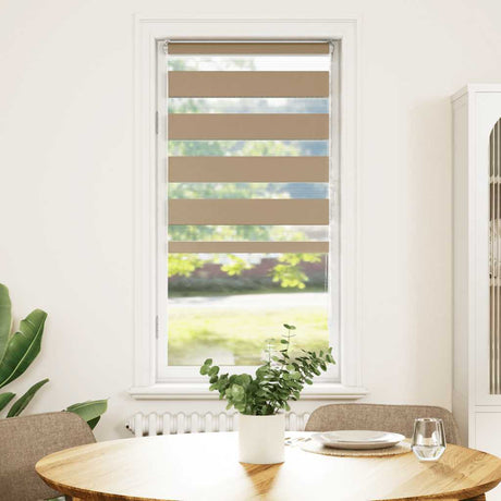 VidaXL Zebrarollo 55x100 cm Stoffbreite 50,9 cm Polyester Sandbraun