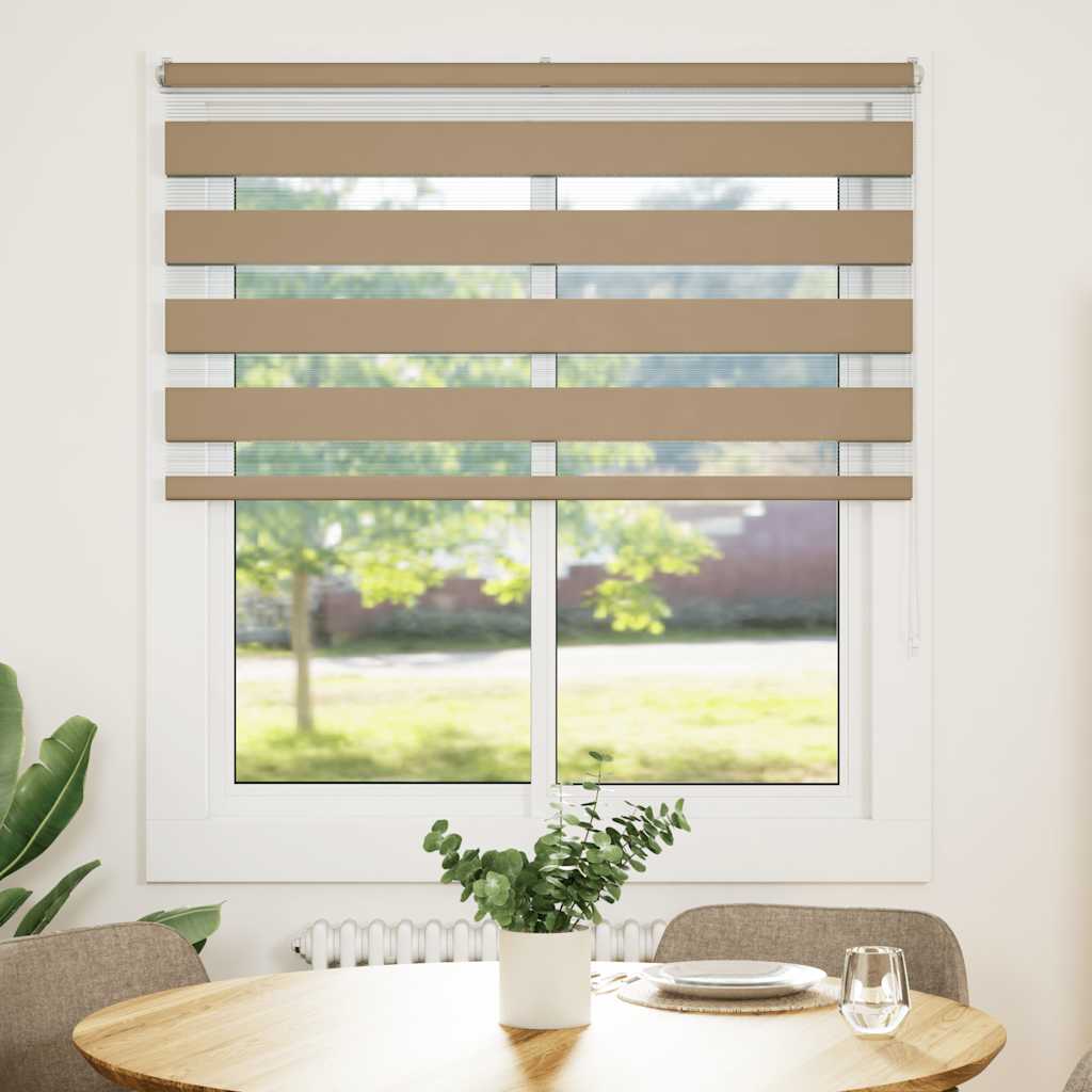 VidaXL Zebrarollo 120x100 cm Stoffbreite 115,9 cm Polyester Sandbraun