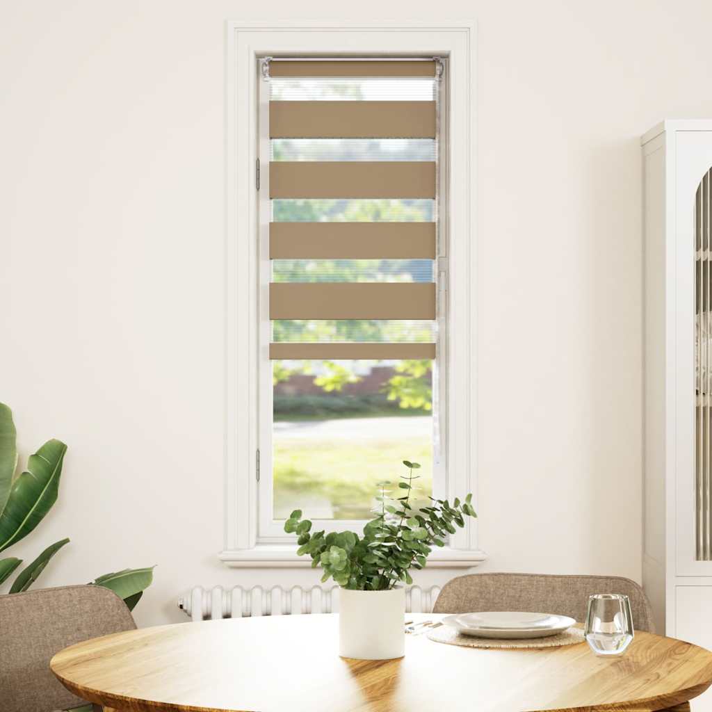 VidaXL Zebrarollo 50x150 cm Stoffbreite 55,9 cm Polyester Sandbraun