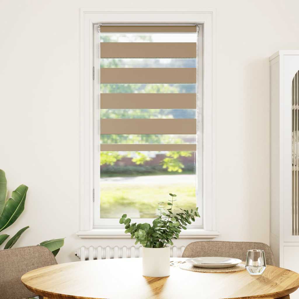 VidaXL Zebra-Rollo Sandbraun 65x150 cm Stoffbreite 60,9 cm Polyester