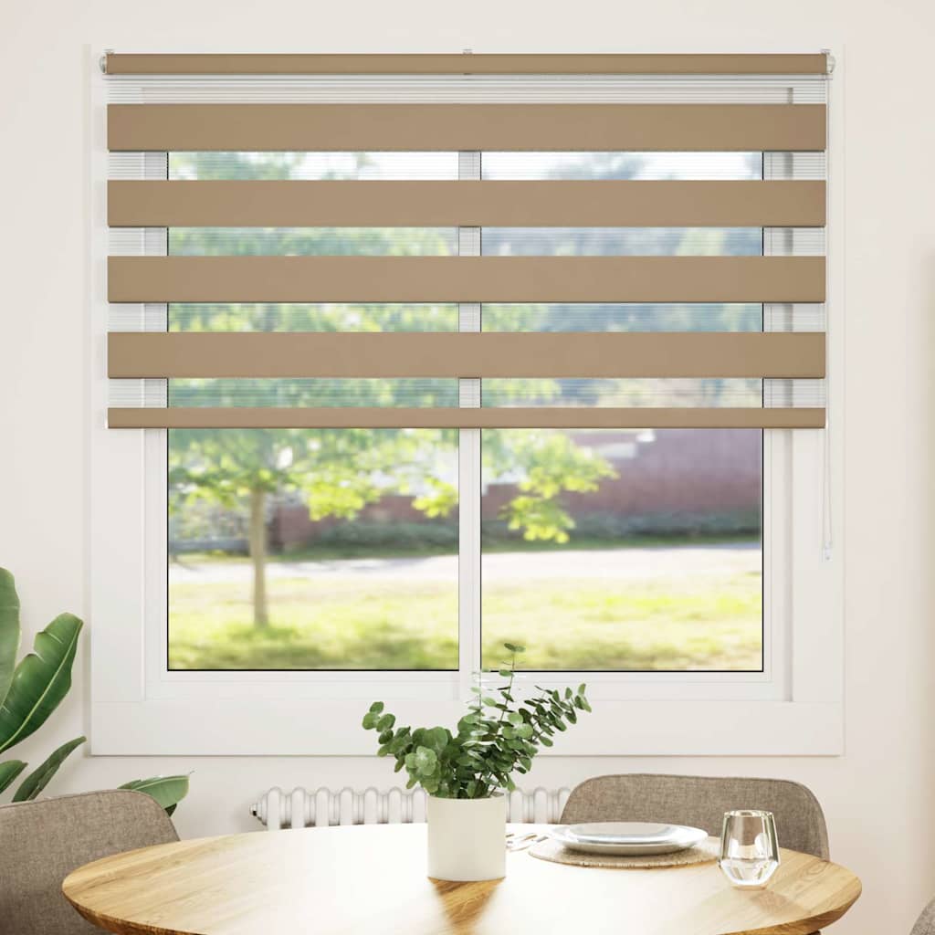 VidaXL Zebrarollo 140x150 cm Stoffbreite 135,9 cm Polyester Sandbraun