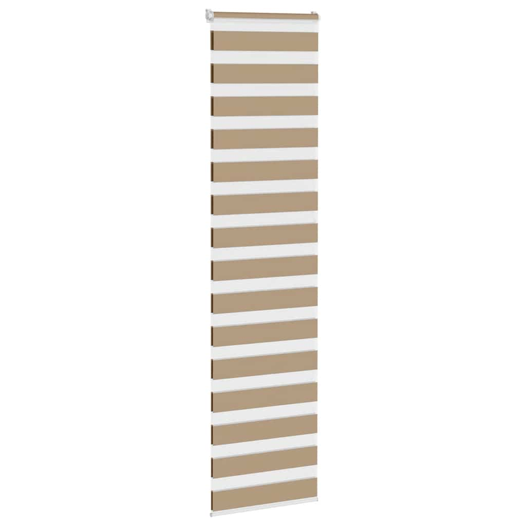 Vidaxl Zebra Blind 60x200 cm Largeur de poussière 55,9 cm Brown de sable en polyester