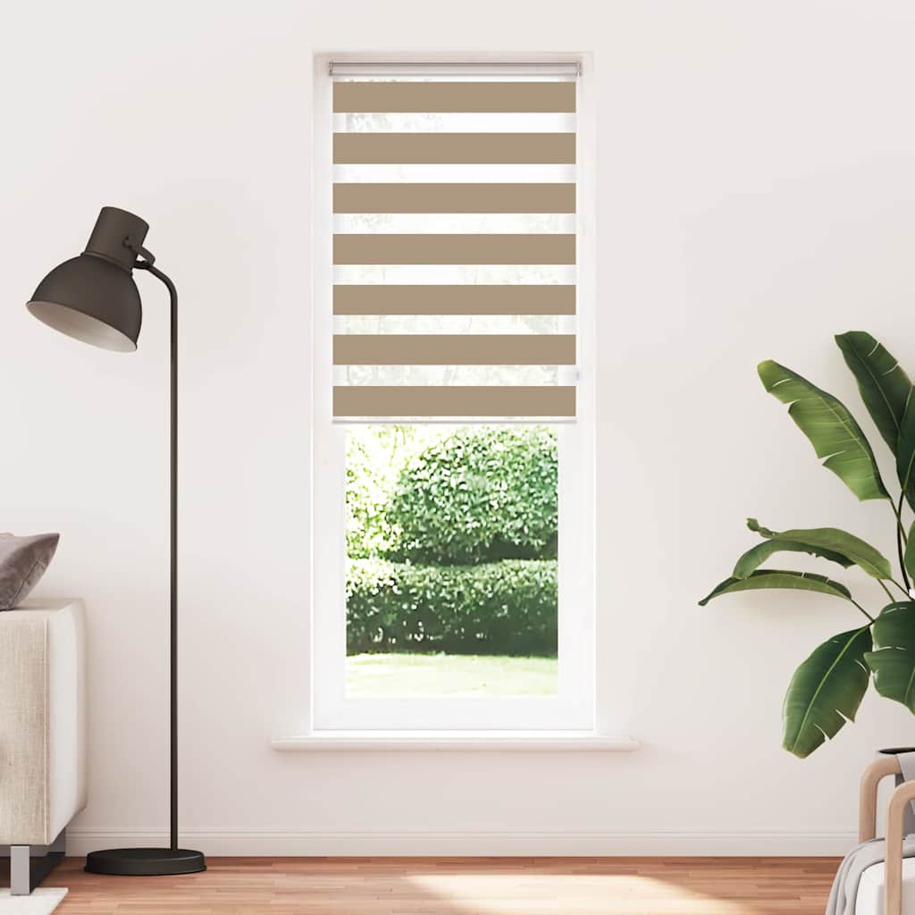 VidaXL Zebrarollo 70x200 cm Stoffbreite 65,9 cm Polyester Sandbraun