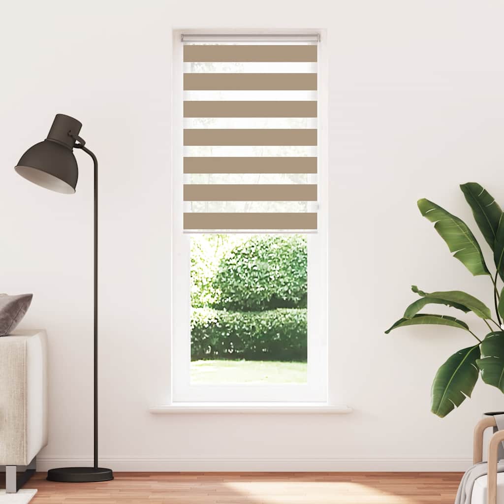 VidaXL Zebrarollo 80x200 cm Stoffbreite 75,9 cm Polyester Sandbraun