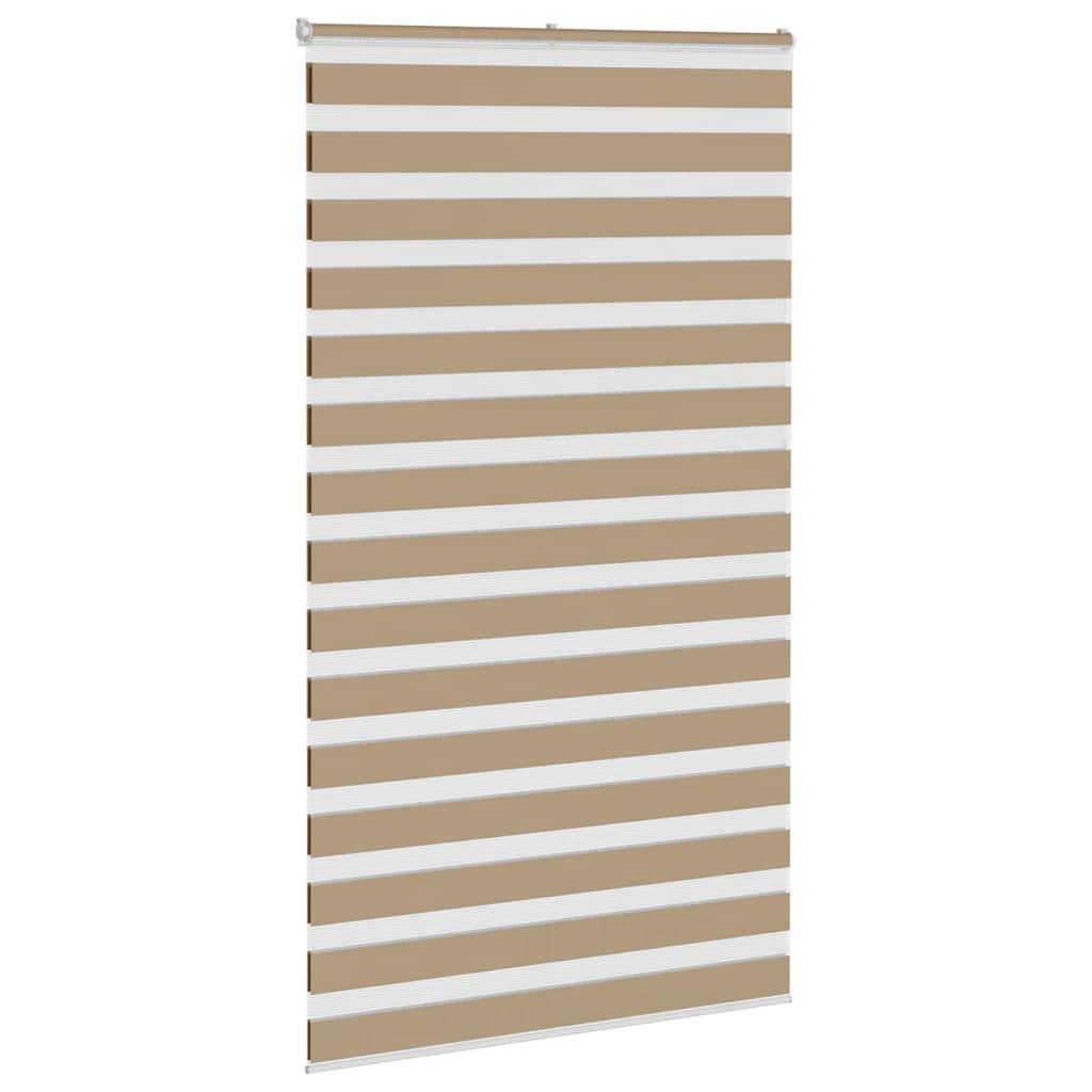VidaXL Zebrarollo 130x200 cm Stoffbreite 125,9 cm Polyester Sandbraun