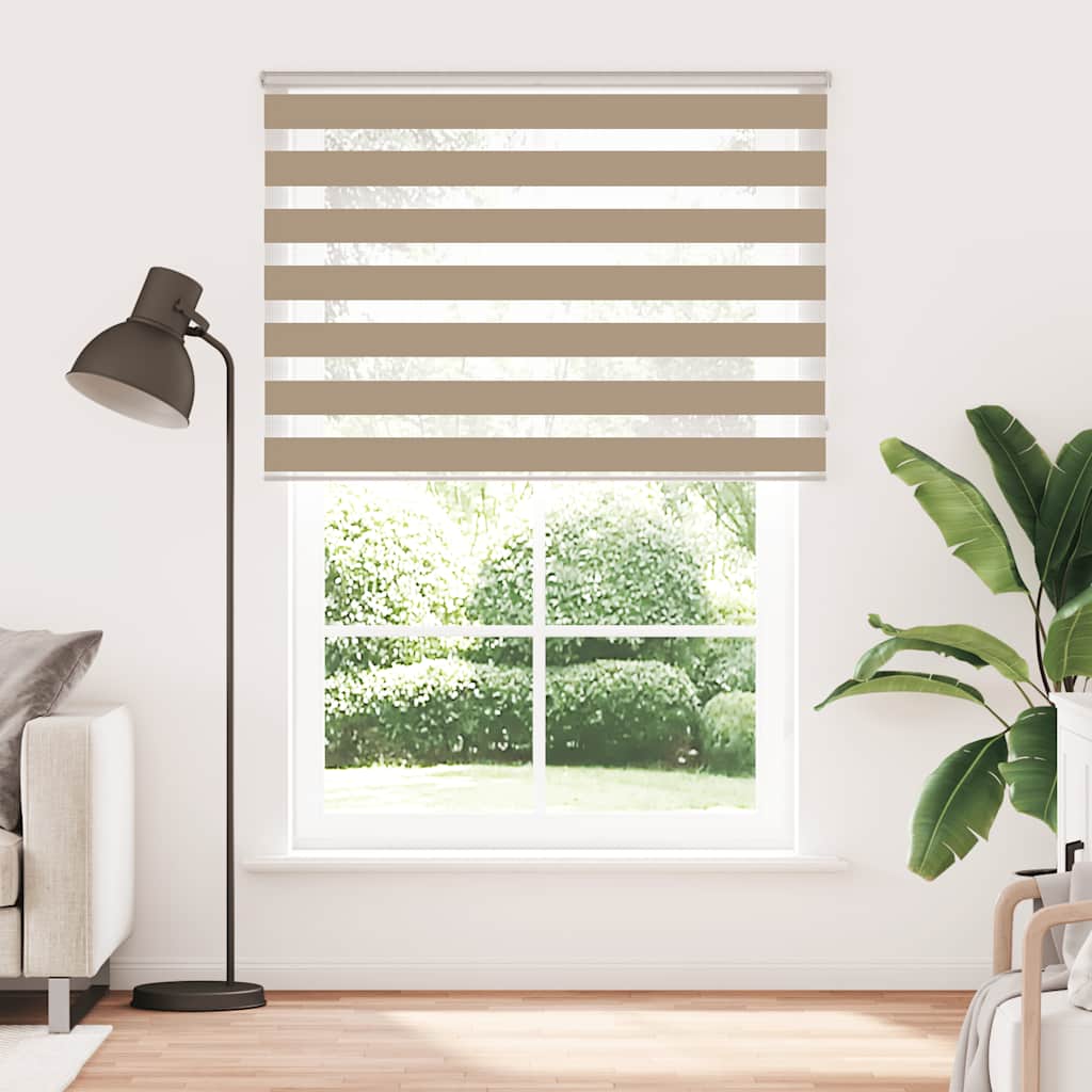 VidaXL Zebrarollo 165x200 cm Stoffbreite 160,9 cm Polyester Sandbraun