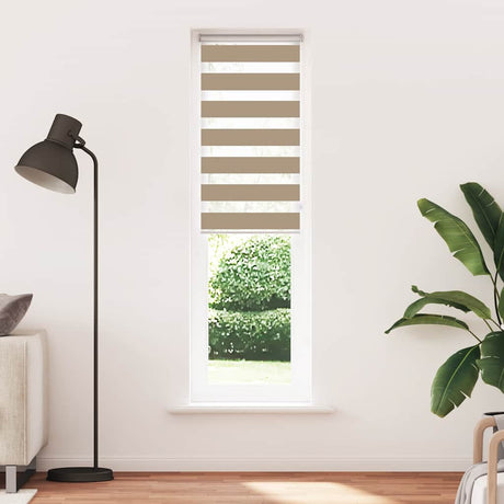 VidaXL Zebrarollo 65x230 cm Stoffbreite 60,9 cm Polyester Sandbraun