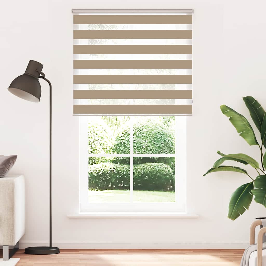 VidaXL Zebrarollo 120x230 cm Stoffbreite 115,9 cm Polyester Sandbraun