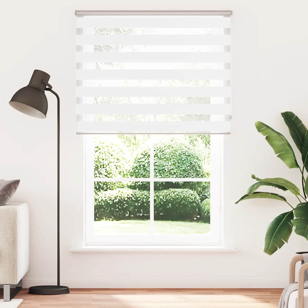 Vidaxl Zebra Roller Blind 140x200 cm ancho de polvo 135.9 cm de poliéster blanco