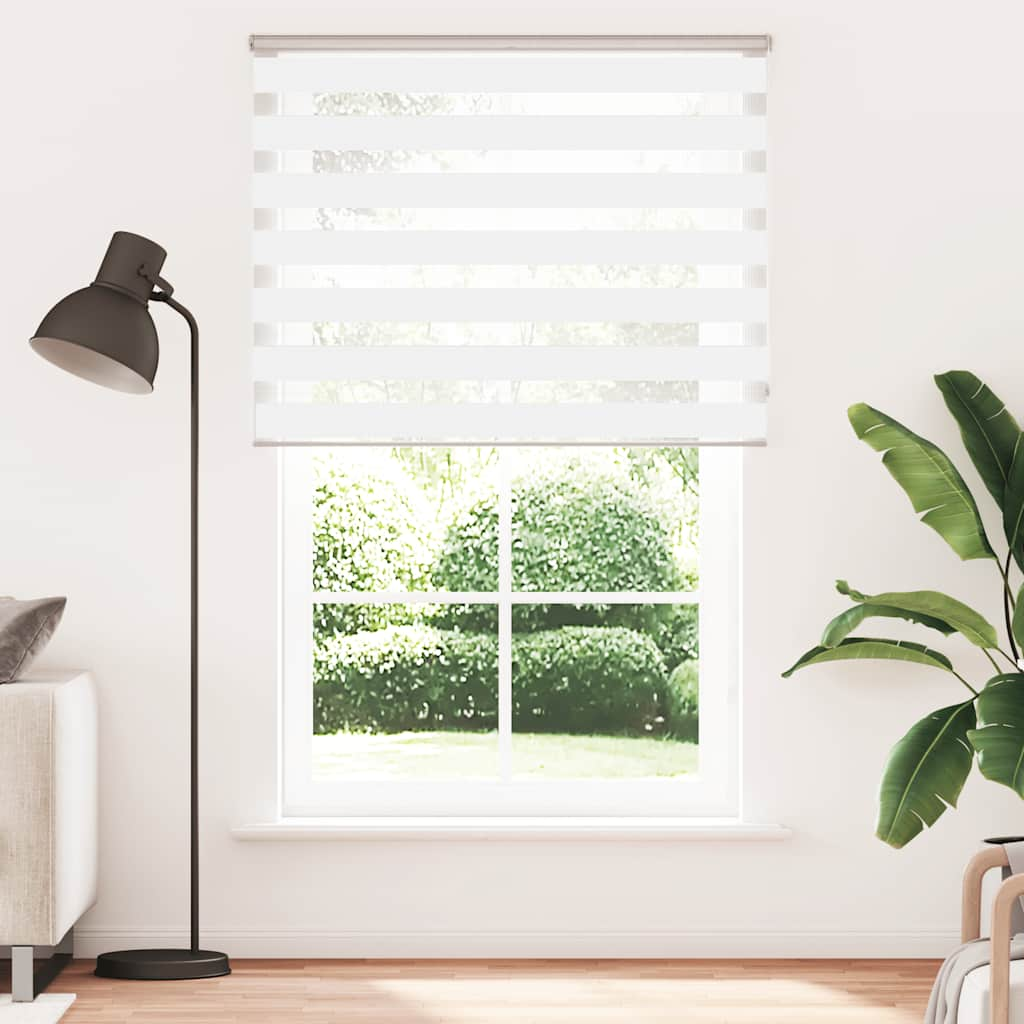 Vidaxl Zebra Roller Blind 145x200 cm ancho de polvo 140.9 cm de poliéster blanco