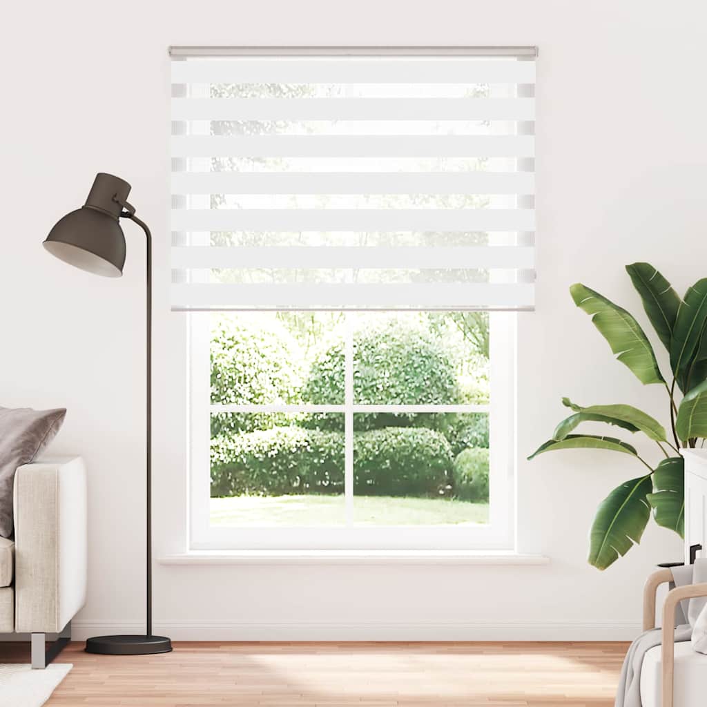 VidaXL Zebra-Rollo 165x200 cm Stoffbreite 160,9 cm Polyester weiß