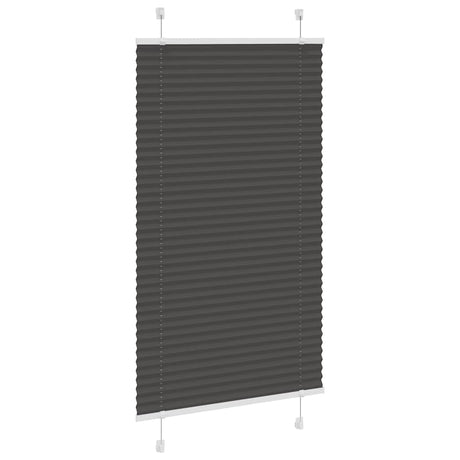 Vidaxl plissé rolgordijn 75x150 cm stofbreedte 74,4 cm polyester zwart